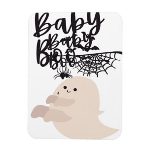 Magnet Flexible Bébé Boo Joli Imprimé Halloween Style Vintage
