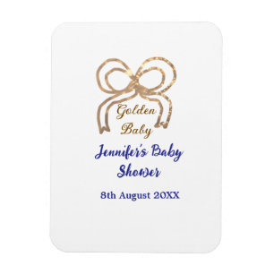 Magnet Flexible Bébé d'or arc bleu royal baby shower