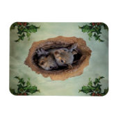 Magnet Flexible Bébé écureuils gris Noël (Horizontal)