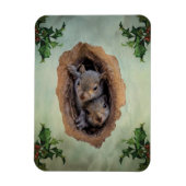Magnet Flexible Bébé écureuils gris Noël (Vertical)