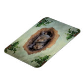 Magnet Flexible Bébé écureuils gris Noël (Côté Gauche)