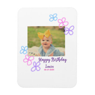 Magnet Flexible Bébé enfants 1er anniversaire ajouter le nom date 