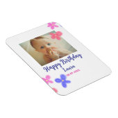 Magnet Flexible Bébé enfants 1er anniversaire ajouter le nom date  (Côté Droit)