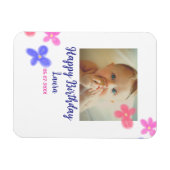 Magnet Flexible Bébé enfants 1er anniversaire ajouter le nom date  (Horizontal)