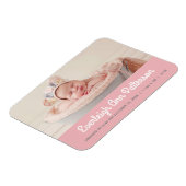 Magnet Flexible Bébé fille rose Faire-part de naissance photo pers (Côté Gauche)