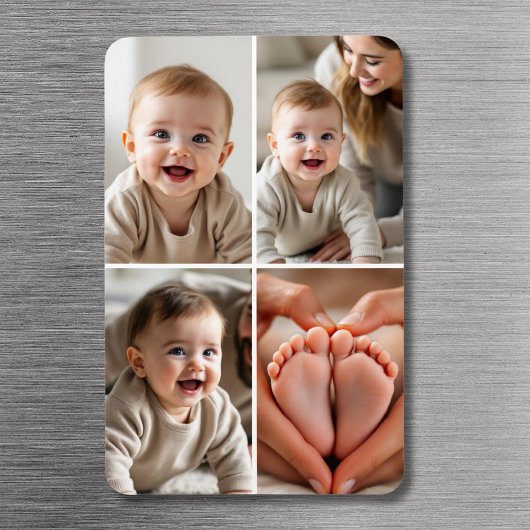Magnet Flexible Bébé Mignon 4 Collage de Photos Image