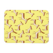 Magnet Flexible Bébé mignon Cerf et famille sur Pastel Jaune (Horizontal)