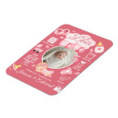 Magnet Flexible Bébé mignon Fille Naissance Statistiques Rose Nouv (Côté Gauche)