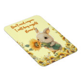 Magnet Flexible Bébé mignon lapin tenant tournesol magnétique flex (Côté Droit)