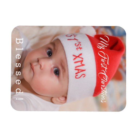 Magnet Flexible Bébé mignon Mon premier Noël Noël Noël Noël Fête d (Horizontal)