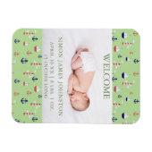 Magnet Flexible Bébé mignon Nautique Faire-part de naissance (Horizontal)