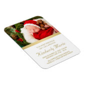 Magnet Flexible Bébé Naissance Élégante Gold Script Holiday (Côté Droit)