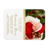 Magnet Flexible Bébé Naissance Élégante Gold Script Holiday (Horizontal)