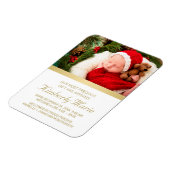 Magnet Flexible Bébé Naissance Élégante Gold Script Holiday (Côté Gauche)