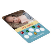 Magnet Flexible Bébé Noël année garde photo bleue (Côté Droit)