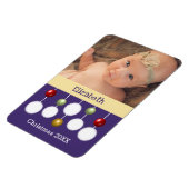 Magnet Flexible Bébé Noël année gardien photo violet (Côté Gauche)