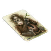 Magnet Flexible Bébé orang-outan avec des feuilles (Côté Droit)