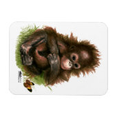 Magnet Flexible Bébé orang-outan et papillon (Horizontal)