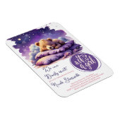 Magnet Flexible Bébé ours dormant violet Galaxy Baby shower fille (Côté Droit)
