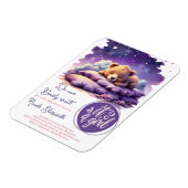Magnet Flexible Bébé ours dormant violet Galaxy Baby shower fille (Côté Gauche)