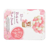 Magnet Flexible Bébé Ours rose Or Hot Air Baby shower (Horizontal)