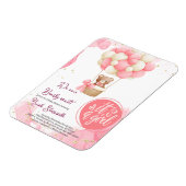 Magnet Flexible Bébé Ours rose Or Hot Air Baby shower (Côté Gauche)