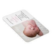 Magnet Flexible Bébé Photo Chic Rose Faire-part de naissance Magne (Côté Droit)