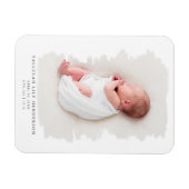 Magnet Flexible Bébé Photo simple brosse Faire-part de naissance c (Horizontal)
