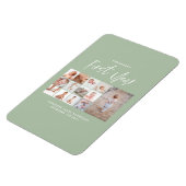 Magnet Flexible Bébés first year photo collage script green (Côté Gauche)