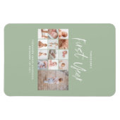 Magnet Flexible Bébés first year photo collage script green (Horizontal)