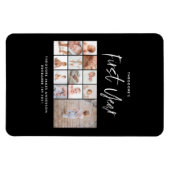 Magnet Flexible Bébés première année photo collage script monochro (Horizontal)