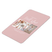 Magnet Flexible Bébés première année photo collage script rose (Côté Gauche)