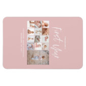 Magnet Flexible Bébés première année photo collage script rose (Horizontal)