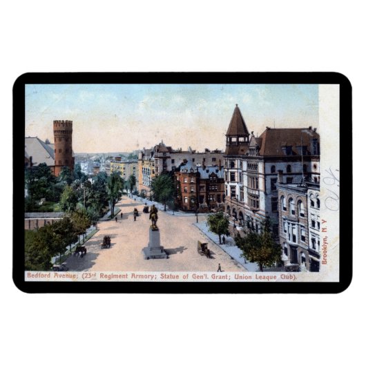 Magnet Flexible Bedford Ave., Brooklyn, NY 1906 Carte postale Vint (Horizontal)
