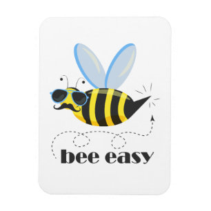 Magnet Flexible Bee caractère avec mustache lunettes de soleil Bee