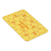 Magnet Flexible Bee Happy miel abeilles sur nid d'abeille jaune (Côté Droit)