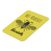 Magnet Flexible BEE Yellow Polkadot design tendance nommé (Côté Gauche)