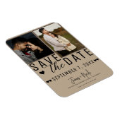 Magnet Flexible Beige amande moderne Enregistrer la date 2 Mariage (Côté Droit)