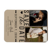 Magnet Flexible Beige amande moderne Enregistrer la date 2 Mariage (Horizontal)