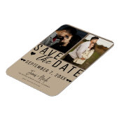Magnet Flexible Beige amande moderne Enregistrer la date 2 Mariage (Côté Gauche)