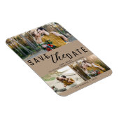 Magnet Flexible Beige Enregistrer la date Mariage 3 photos (Côté Droit)