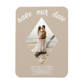 Magnet Flexible Beige minimal Diamant photo mariage Enregistrer la (Vertical)