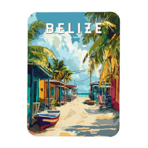 Magnet Flexible Belize Illustration Voyage Art Vintage