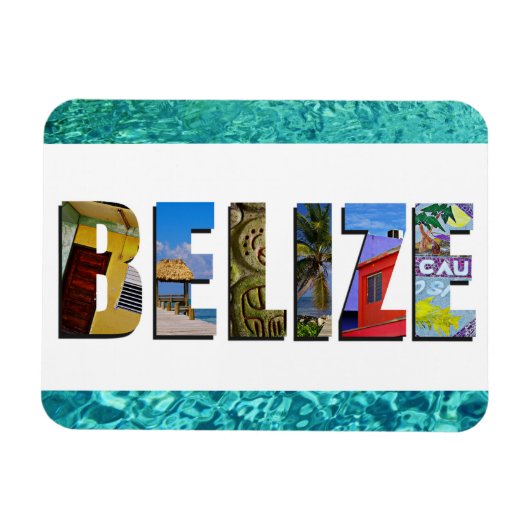 Magnet Flexible Belize Tropical Beach Blue Ocean Travel Photo (Horizontal)