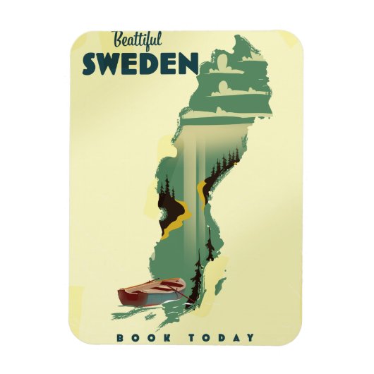 Magnet Flexible Belle affiche de voyage en Suède (Vertical)