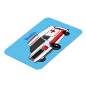 Magnet Flexible Belle ambulance rouge caricature van (Côté Gauche)