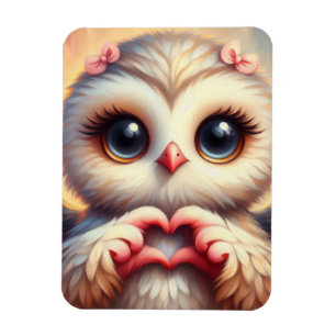 Magnet Flexible Belle Chouette Coeur d'Amour