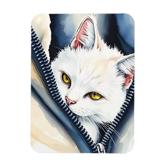 Magnet Flexible Belle collection de chats d'aquarelle moderne mign (Vertical)