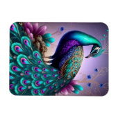 Magnet Flexible Belle couleur Peacock Paon Bird faune (Horizontal)
