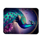 Magnet Flexible Belle couleur Peacock Paon Bird faune (Horizontal)